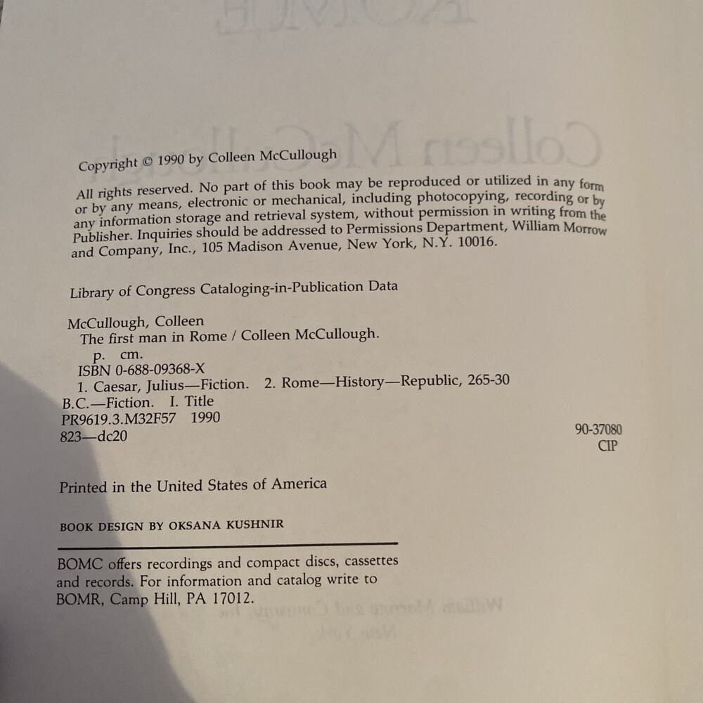 Colleen McCullough The First Man In Rome first edition - Picture 4 of 9